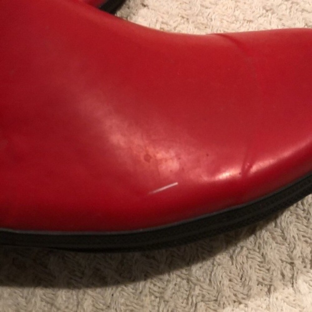 Andre Assous Chelsea Style Red Rain Boots Size 8 - Picture 7 of 9